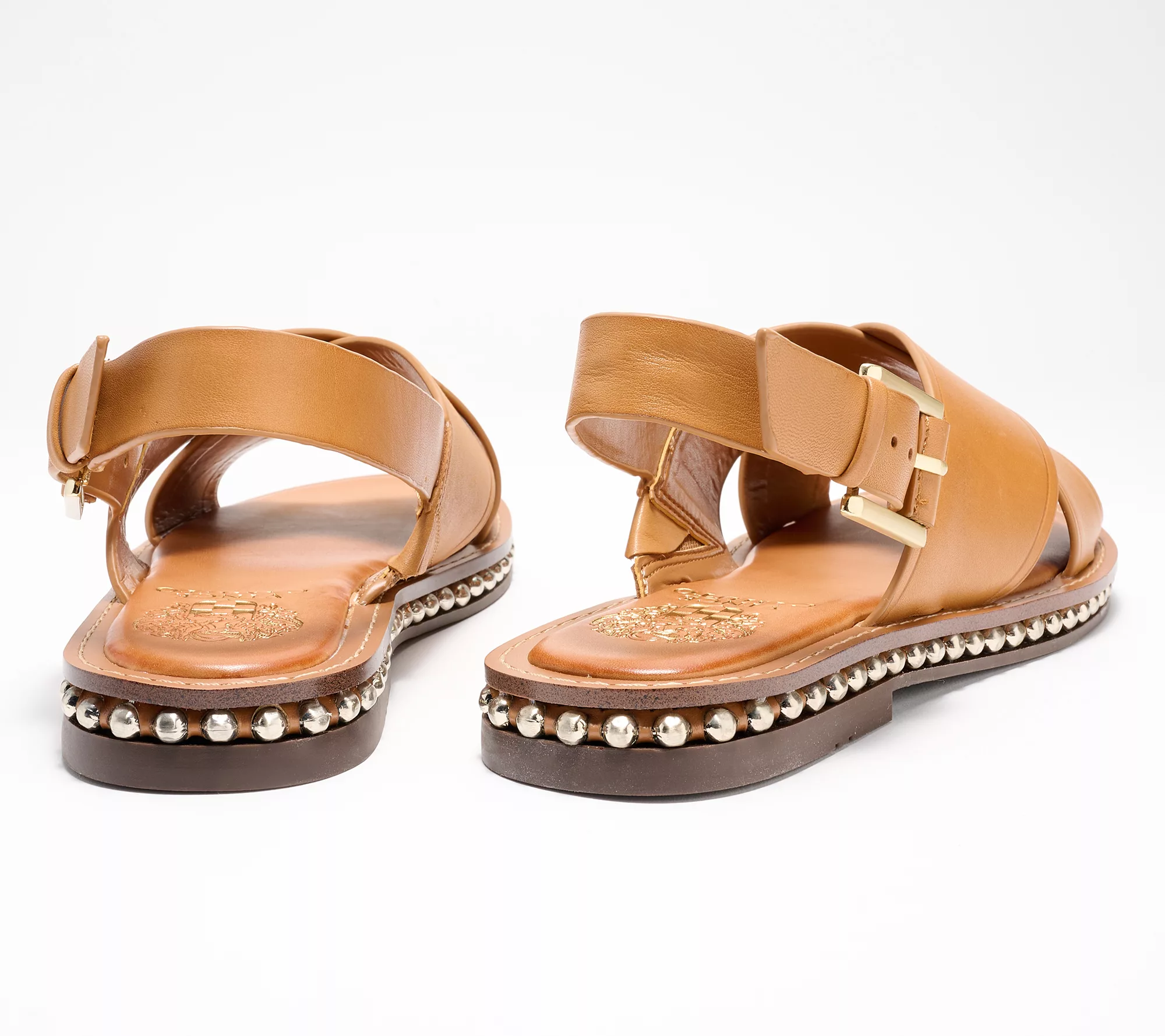 "As Is" Vince Camuto Leather Adjustable Crossband Sandals-Ceemilo