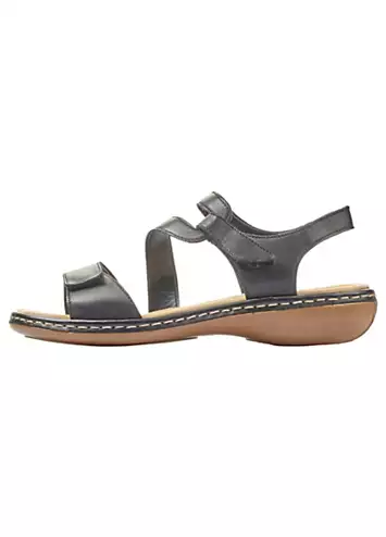 659C7 Ladies Black Hook & Loop Sandals by Rieker | Look Again