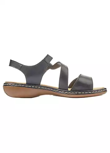 659C7 Ladies Black Hook & Loop Sandals by Rieker | Look Again