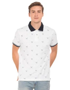 Aeropostale Spade Print Pique Polo Shirt