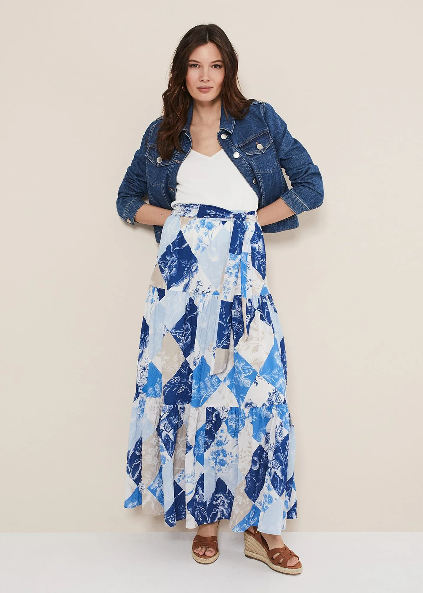 Akia Patchwork Maxi Skirt