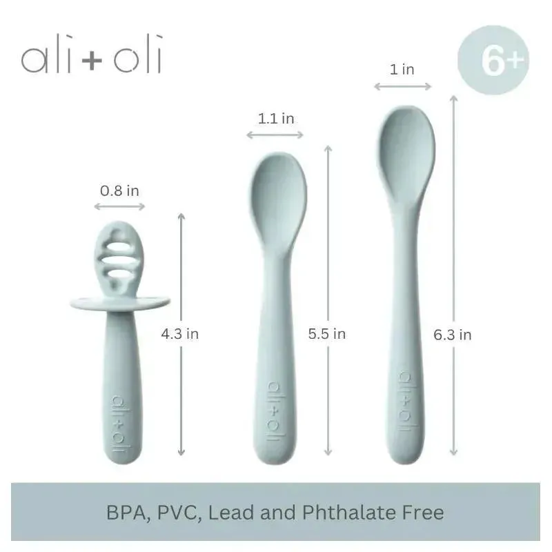 Ali + Oli - 3Pk Multi Stage Spoon Set For Baby, Blue