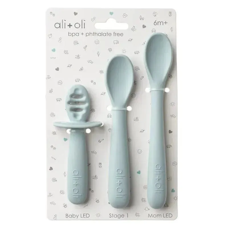 Ali + Oli - 3Pk Multi Stage Spoon Set For Baby, Blue