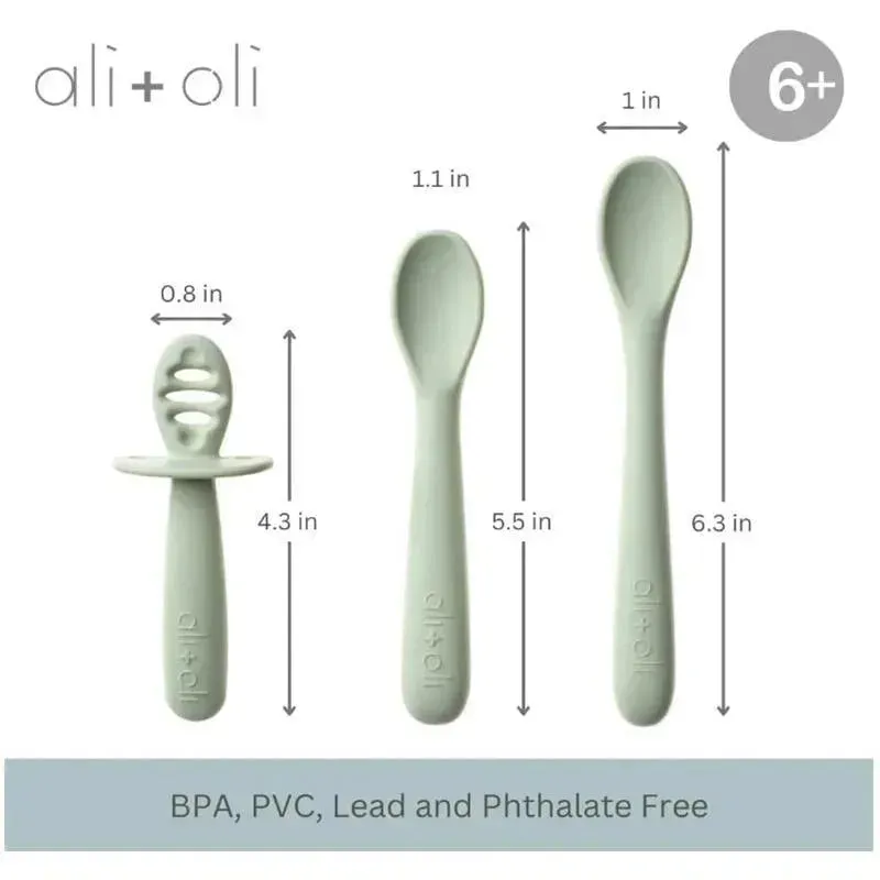 Ali + Oli - 3Pk Multi Stage Spoon Set For Baby, Pine