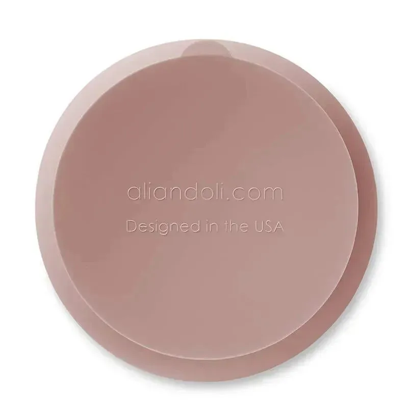 Ali + Oli Suction Bowl & Spoon (Blush) Wavy Edge