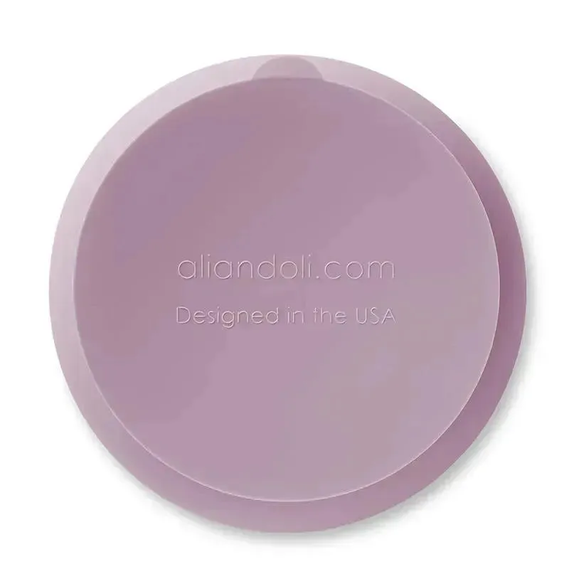 Ali + Oli Suction Bowl & Spoon (Lilac) Wavy Edge