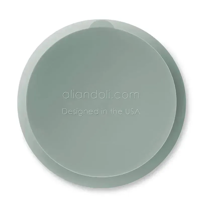 Ali + Oli Suction Bowl & Spoon (Mint) Wavy Edge