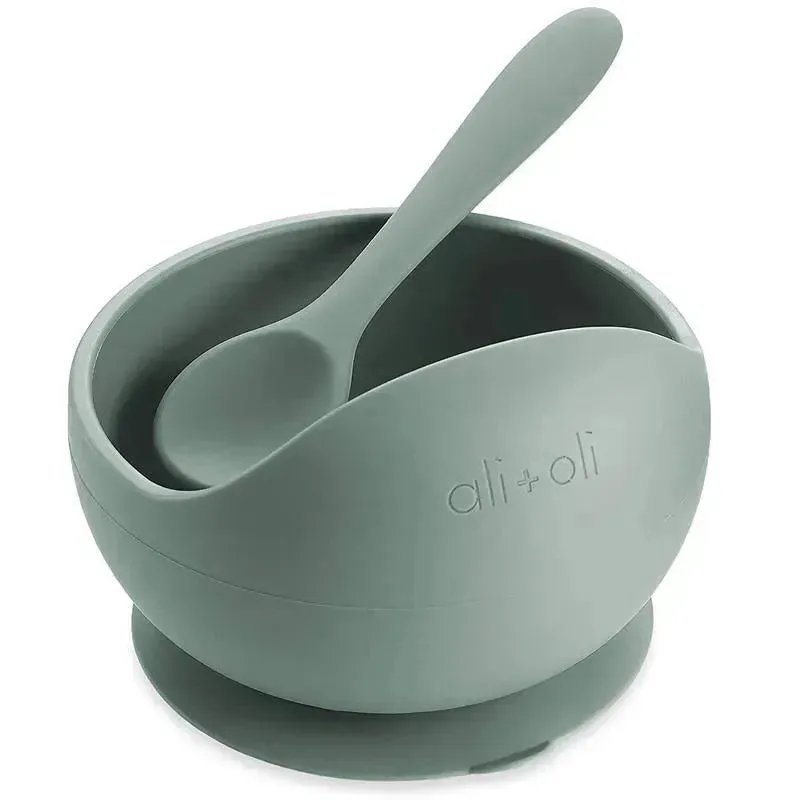 Ali + Oli Suction Bowl & Spoon (Mint)