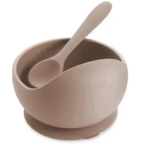 Ali + Oli Suction Bowl & Spoon (Taupe)