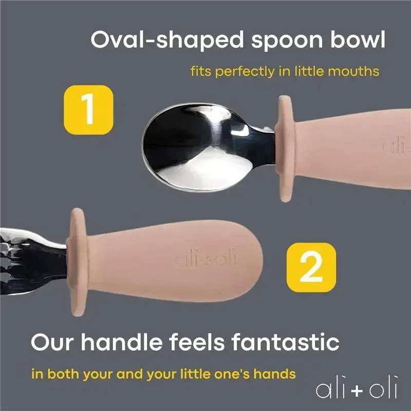 Ali+Oli - Spoon & Fork Learning Set for Toddlers, 6m+, Pink