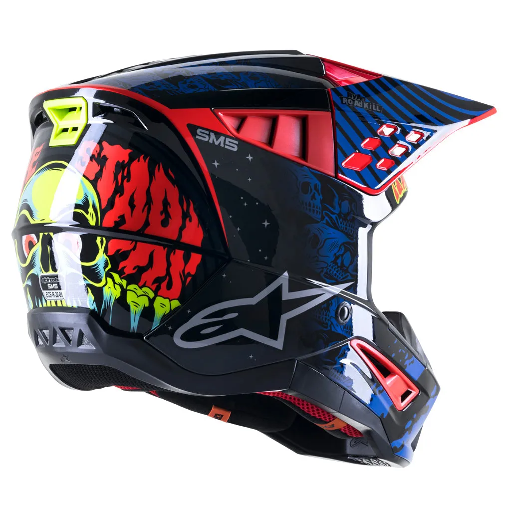 Alpinestars - 2023 SM5 Solar Flare Blue/Red Helmet