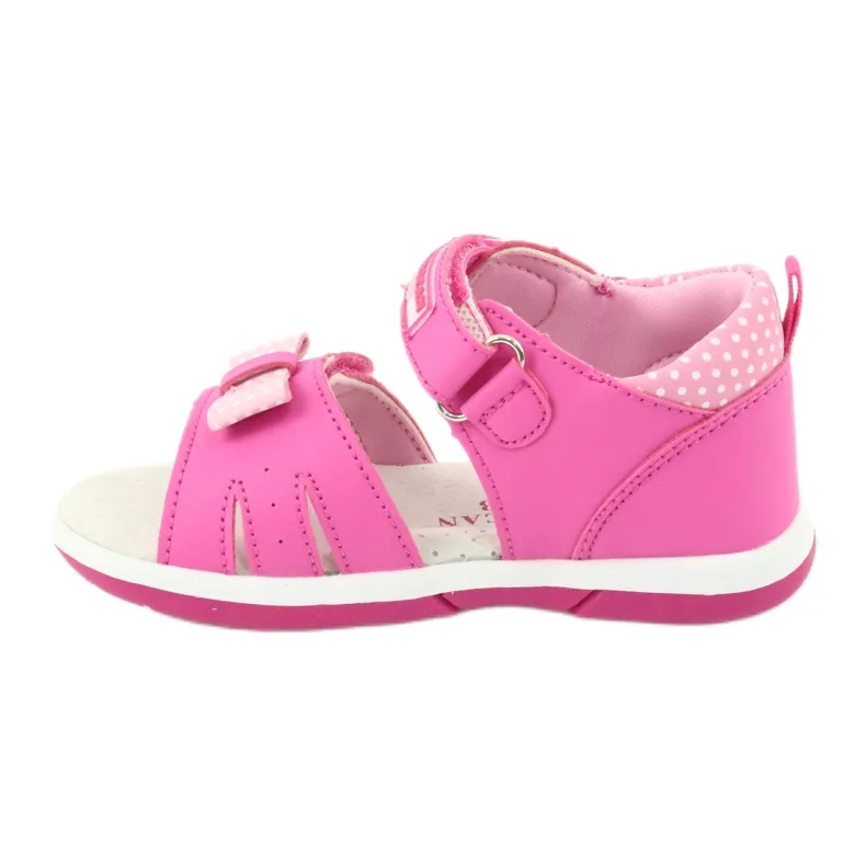 American Club Girls' sandals with an American DR20 / 20 bow white pink