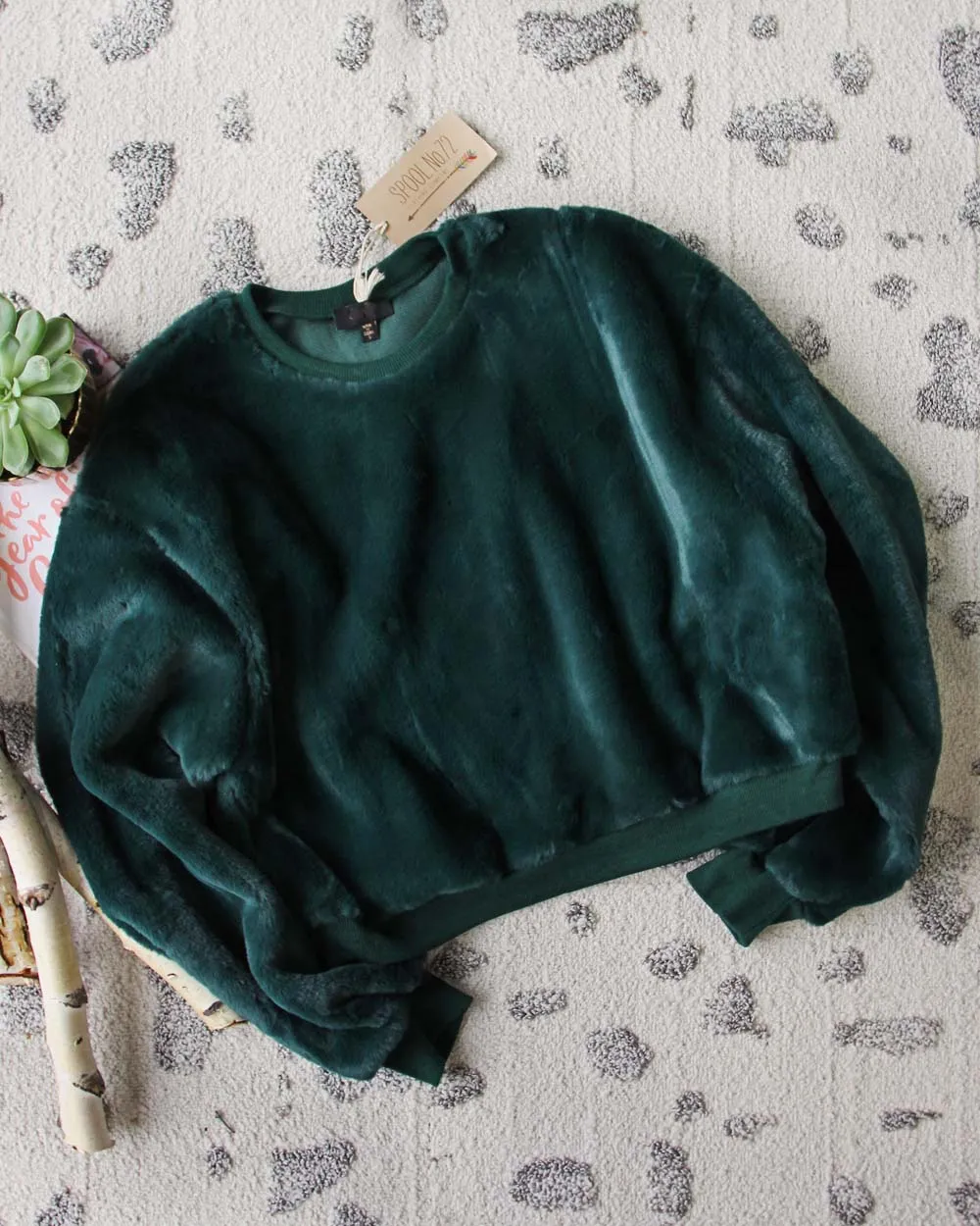 Apres Ski Teddy Sweatshirt in Pine