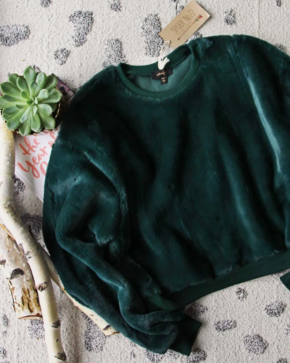 Apres Ski Teddy Sweatshirt in Pine