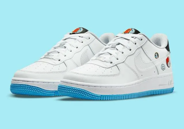 AUTHENTIC NIKE AIR FORCE 1 White Blue Grey Yin Yang DM80...