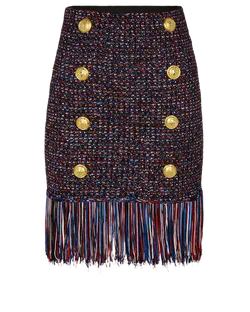 Balmain Knitted Fringed Skirt