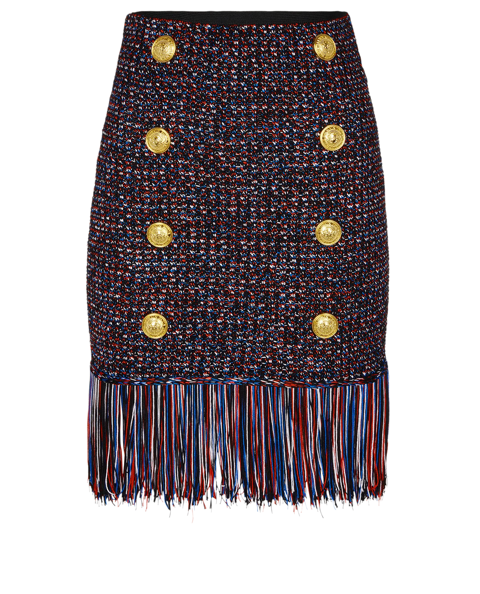 Balmain Knitted Fringed Skirt