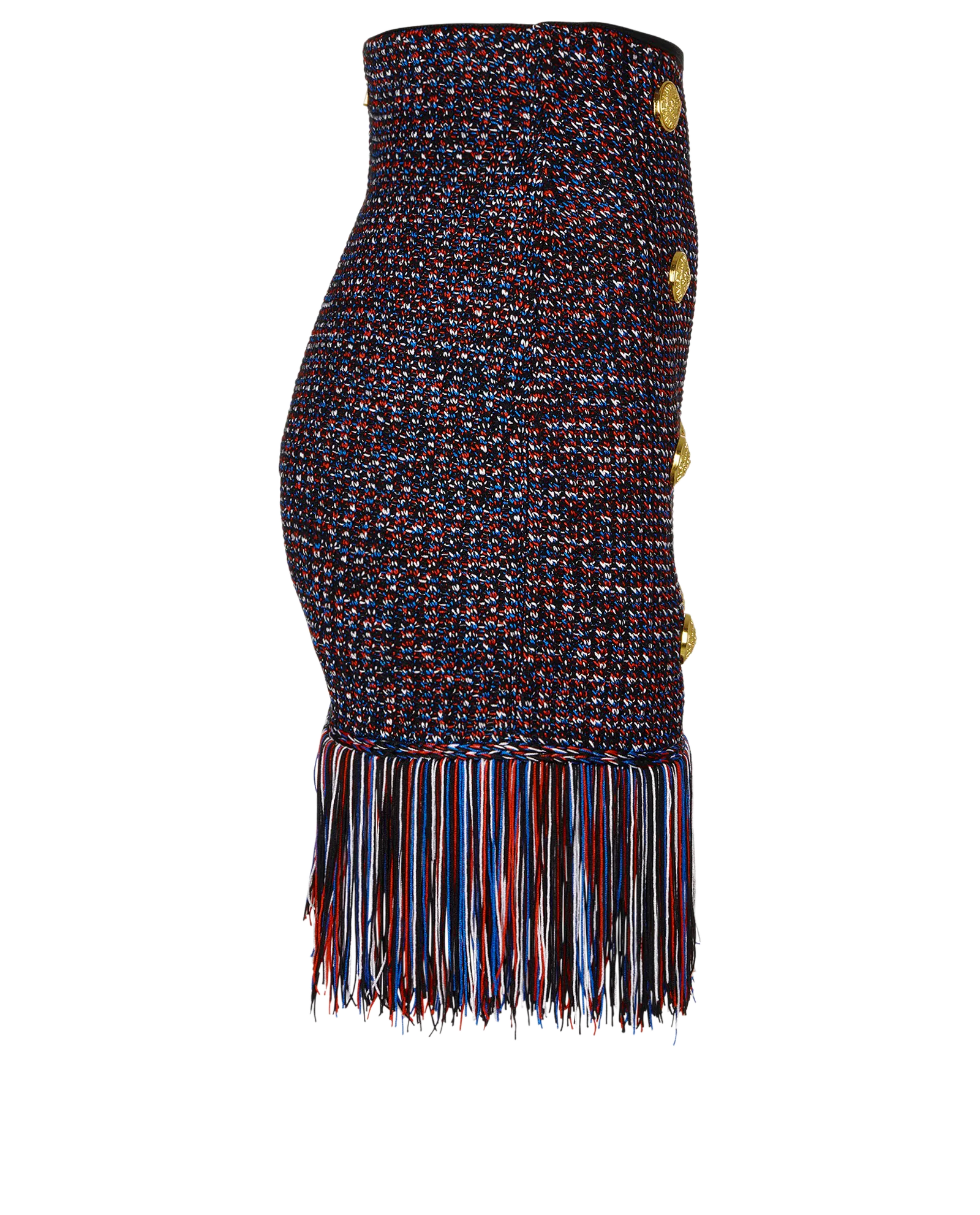 Balmain Knitted Fringed Skirt