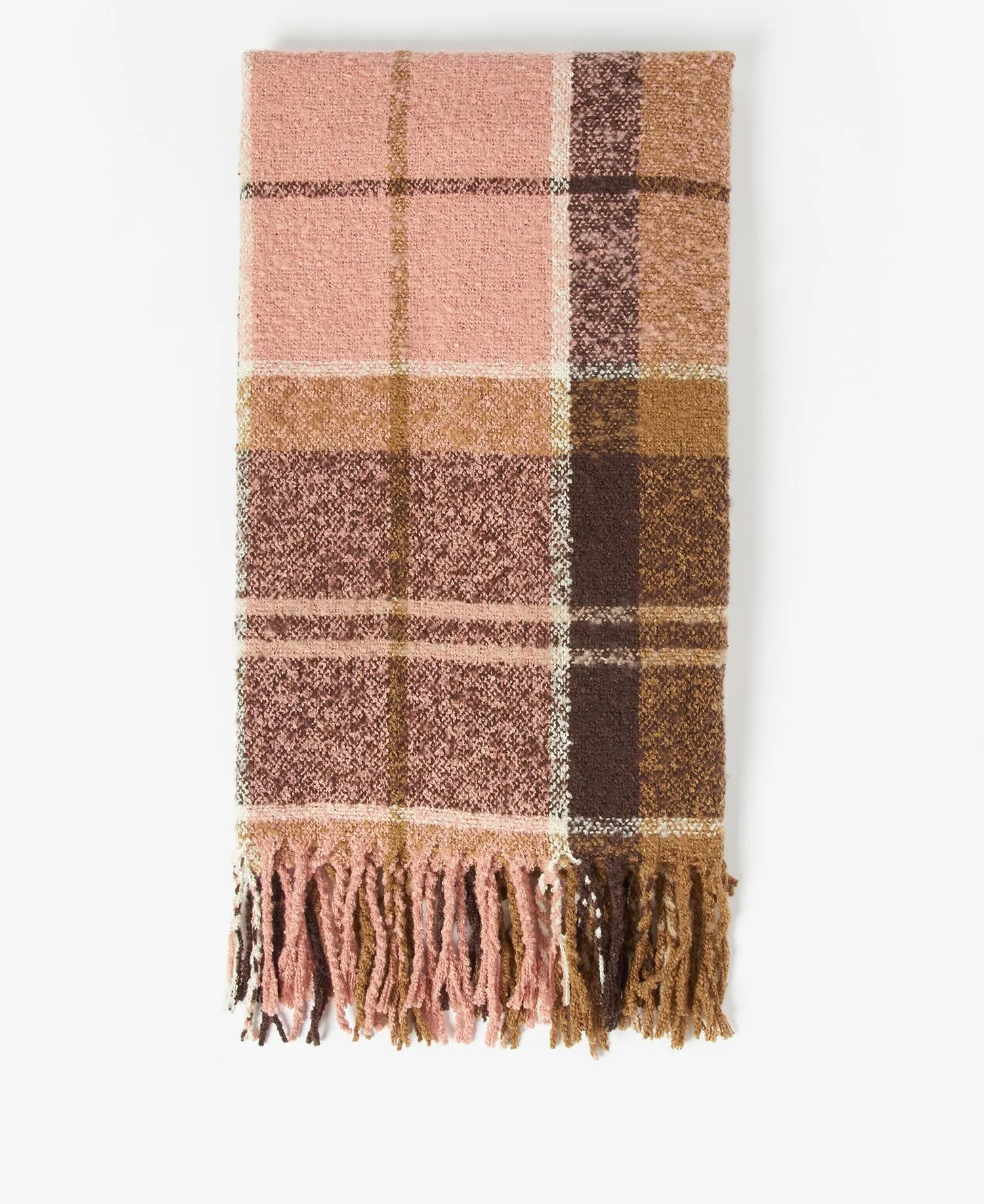 Barbour Boucle Scarf in Chocolate Tartan  LSC0130