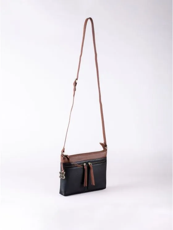 Beetham Leather Cross Body Bag in Black