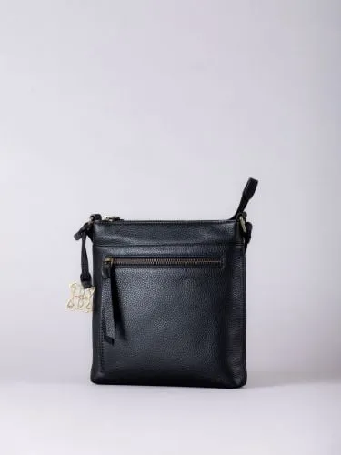 Beetham Small Leather Cross Body Bag in Black