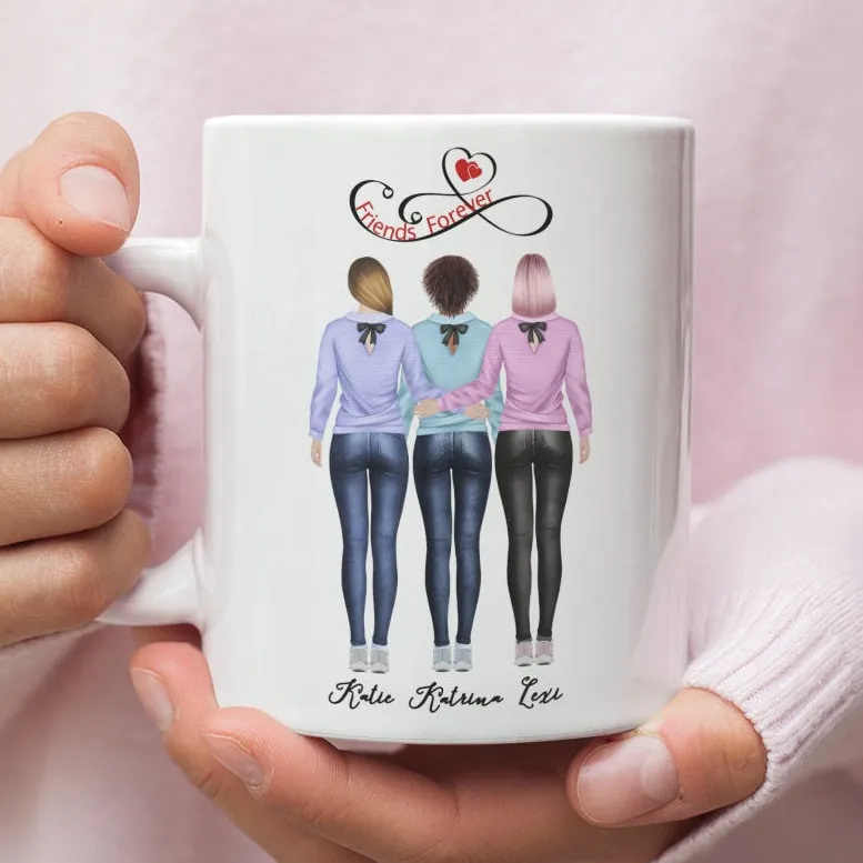 Best Friends Mug, Coffee Mug, Personalized Mugs, Custom Friends Mug, Besties Cups