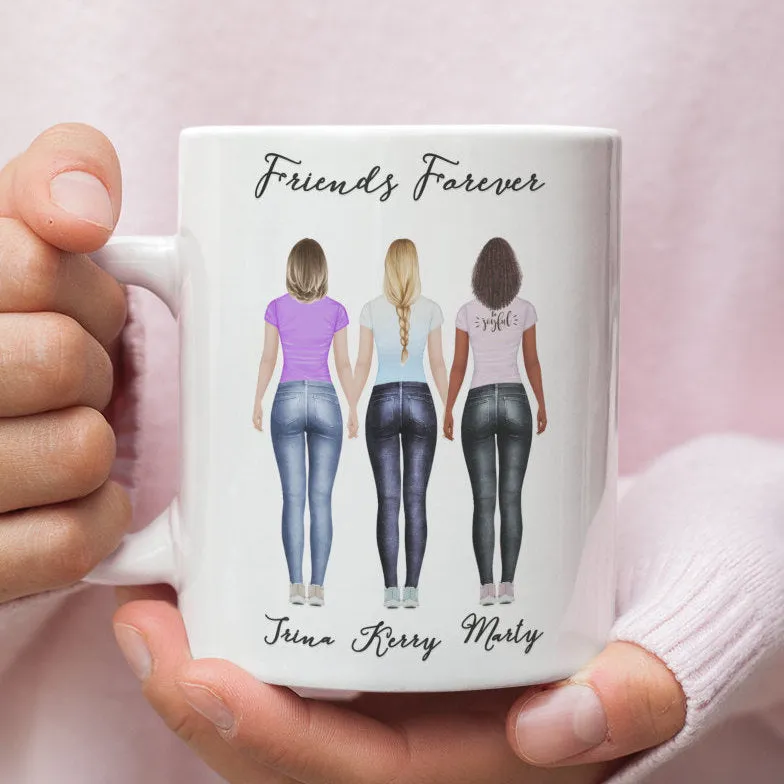 Best Friends Mug, Coffee Mug, Personalized Mugs, Custom Friends Mug, Besties Cups