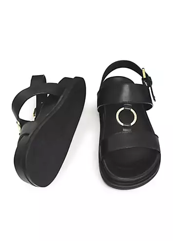 Black Bury Walk 2.0 Luxe Footbed Sandals by Radley London | Look Again