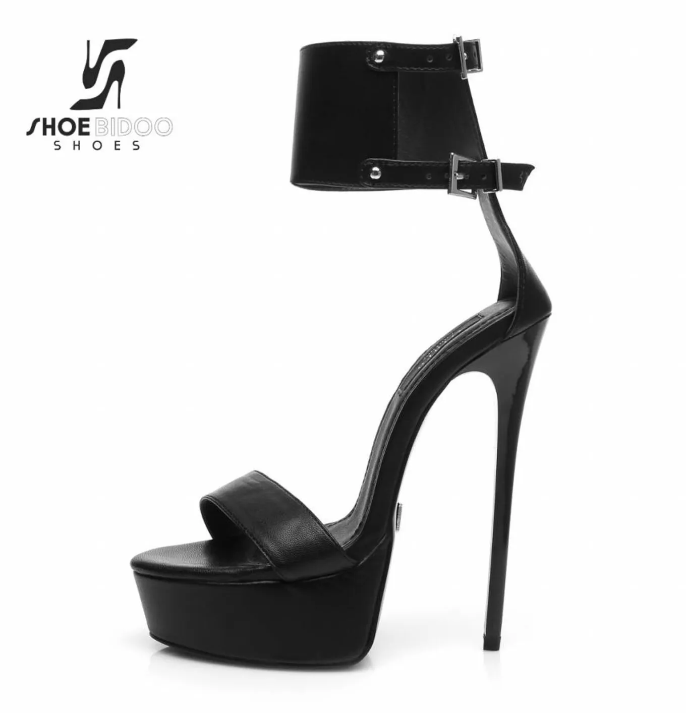 Black Giaro KATE high 16cm heeled platform sandals