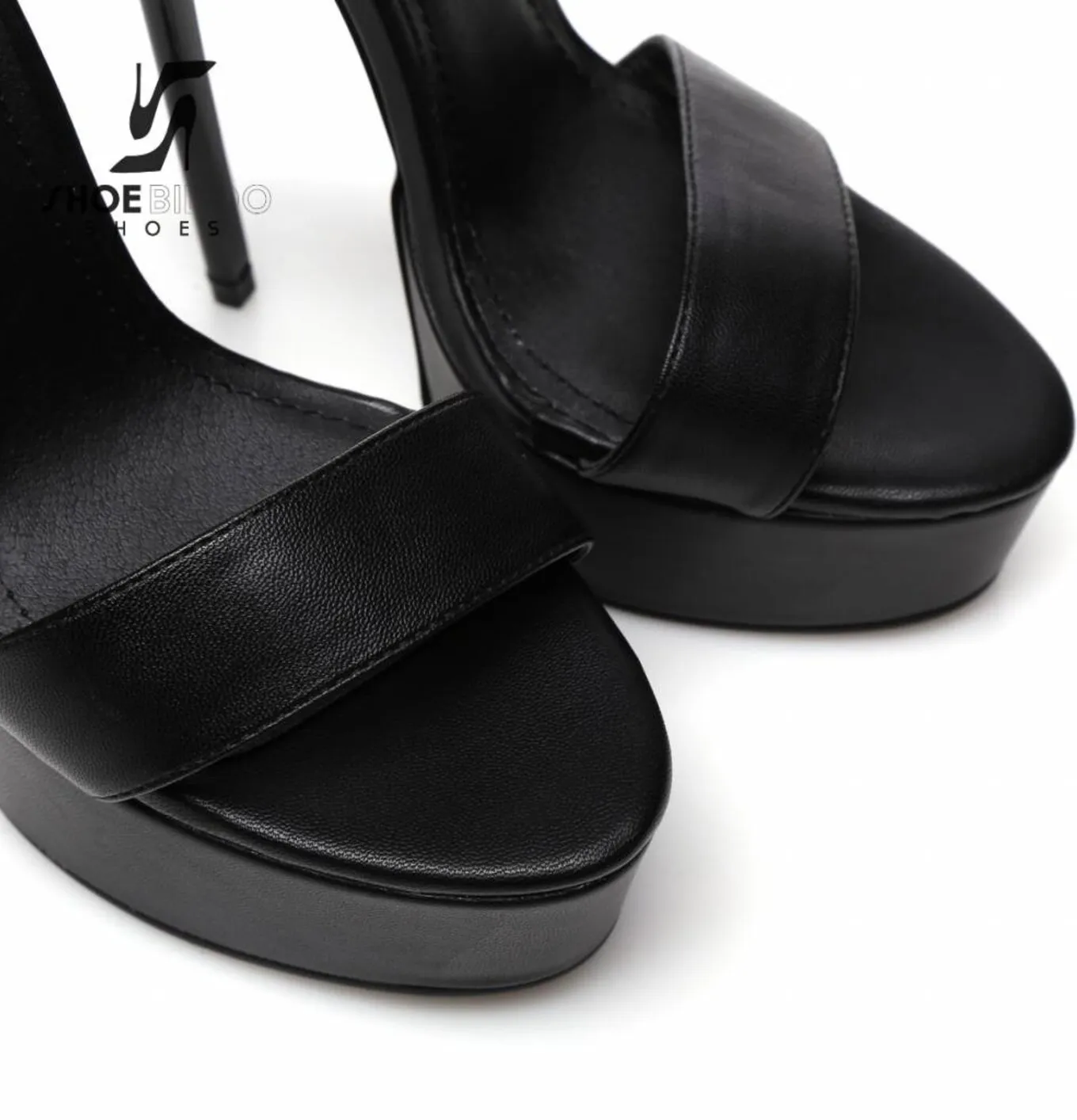 Black Giaro KATE high 16cm heeled platform sandals