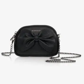 Black Leather Bow Bag (18cm)