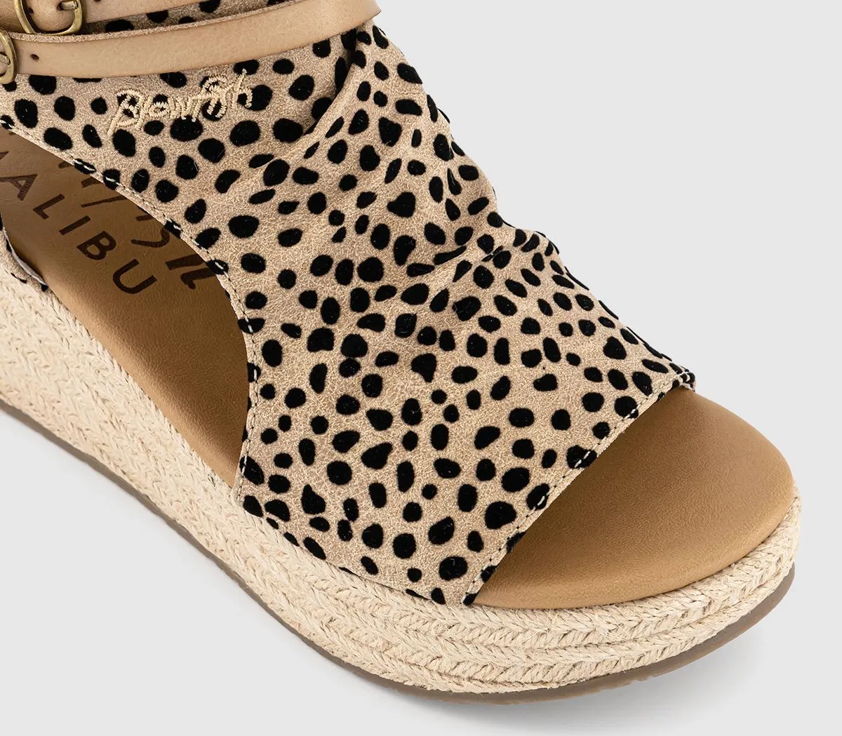 Blowfish Malibu Lacey-C Rope Wedge Sandals Sand Pixie Leopard Roadtrip