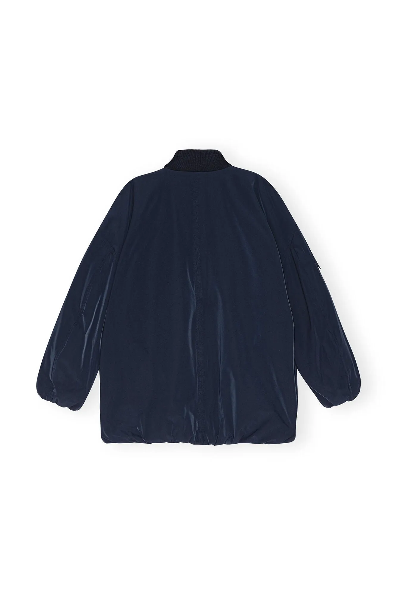 BLUE TWILL OVERSIZED BOMBER JACKET