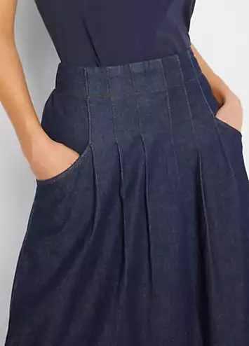 bonprix Pleated Denim Skirt | Grattan