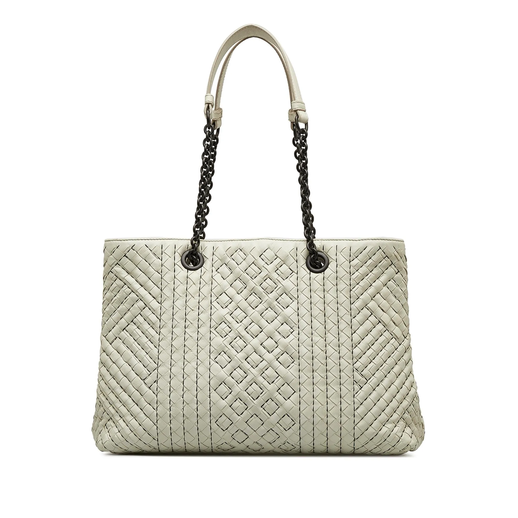 Bottega Veneta Medium Intrecciato Stitched Double Chain Tote