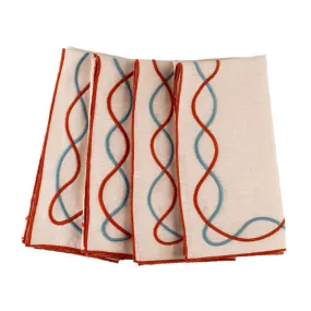 Braided Linen Embroidered Napkins