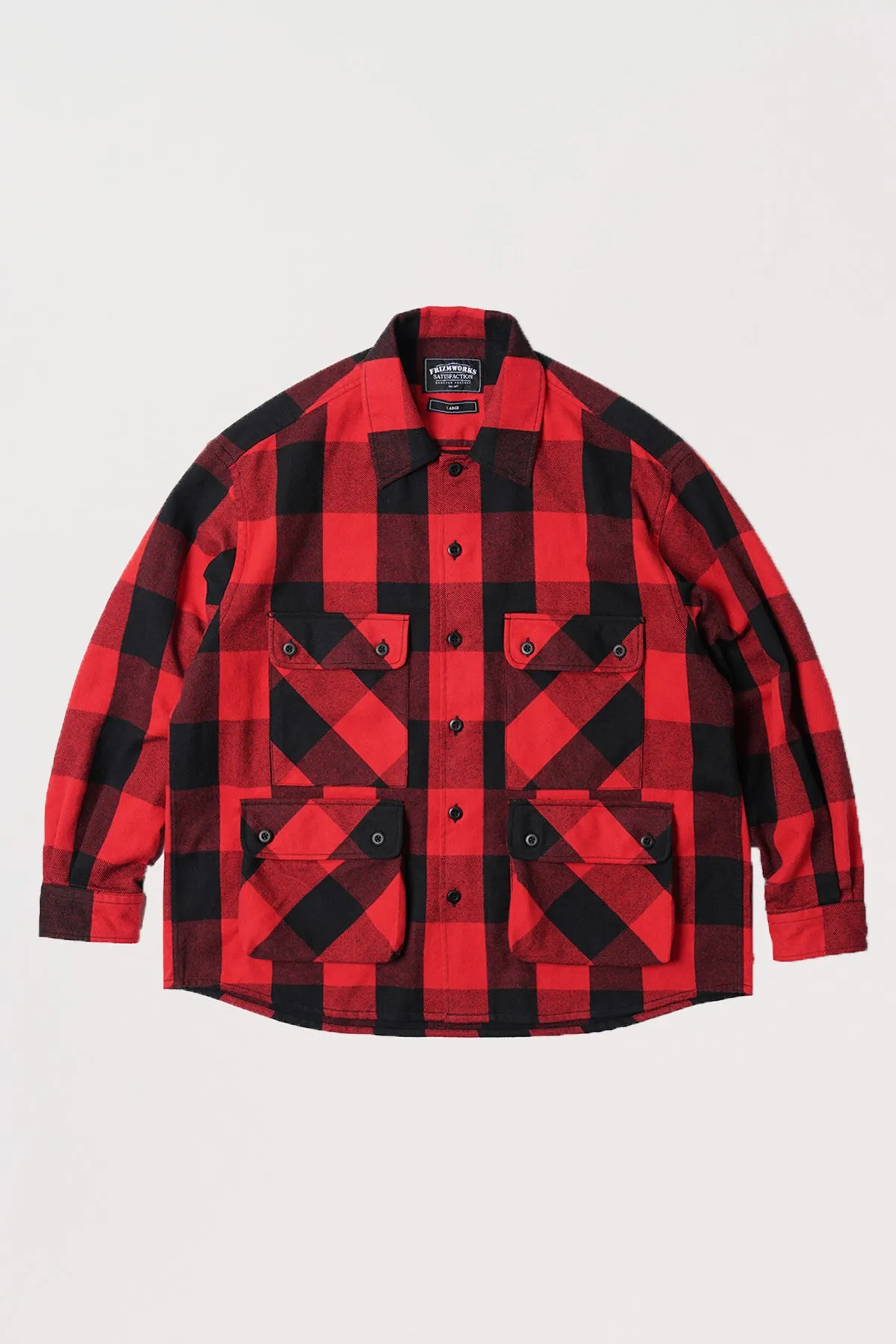 Buffalo Check Shirt Jacket - Red