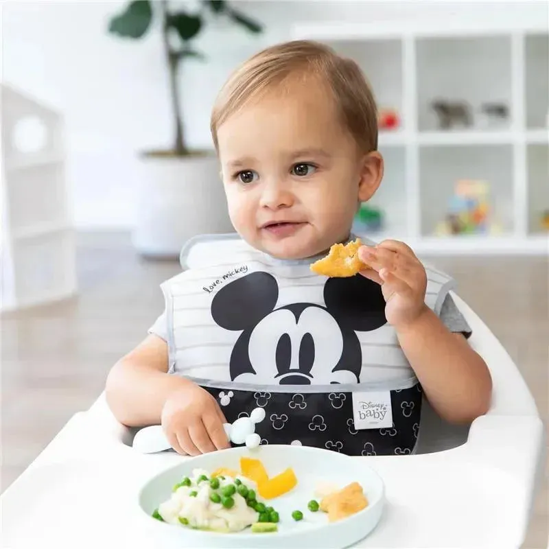 Bumkins - Disney Baby and Toddler Silicone Plate and Spoon Set, 6 Months Up, Mickey Mouse