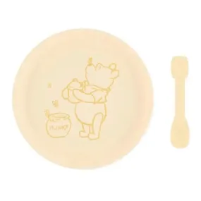 Bumkins - Disney Baby and Toddler Silicone Plate and Spoon Set, 6 Months Up, Winnie The Pooh