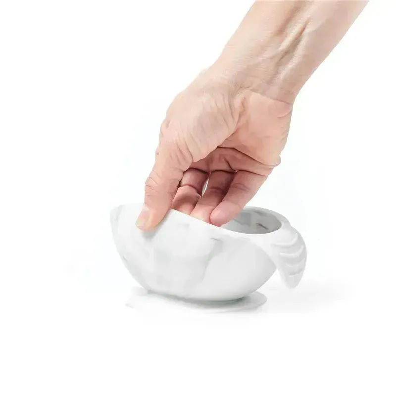 Bumkins Silicone First Feeding Set with Lid & Spoon, Marble