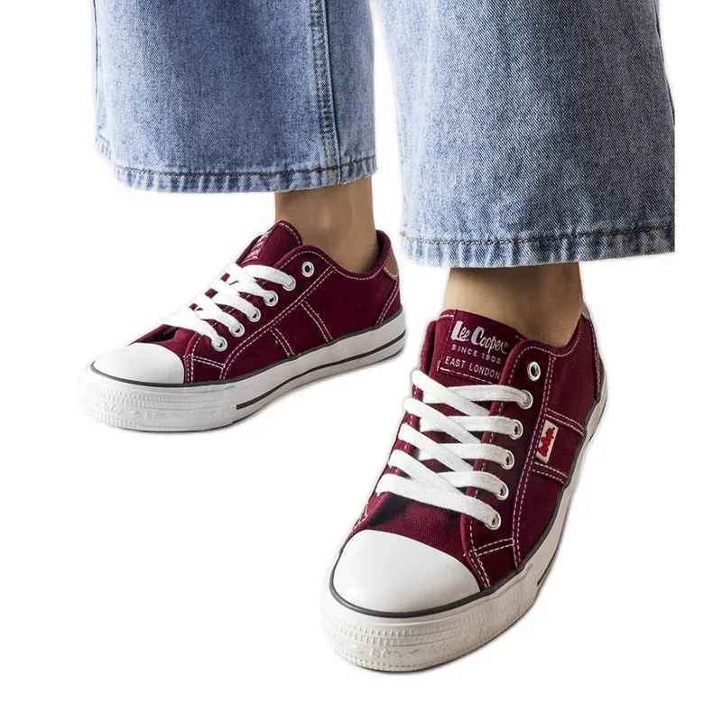 Burgundy Lee Cooper LCW-22-31-0864L sneakers red