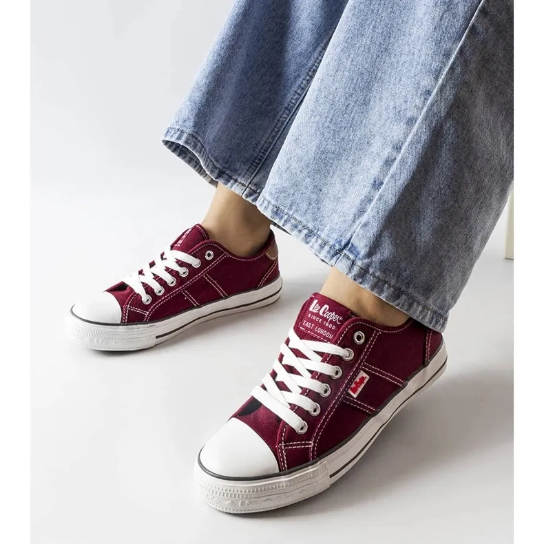 Burgundy Lee Cooper LCW-22-31-0864L sneakers red