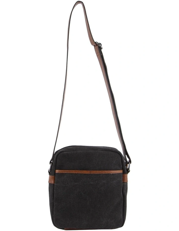 Canvas Cross Body Bag in Black