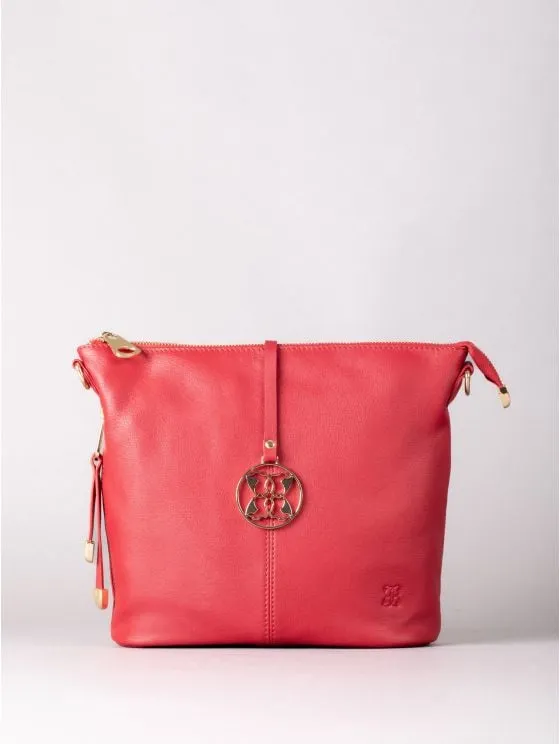 Cartmel Leather Cross Body Bag in Red