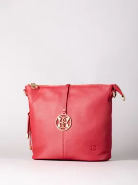 Cartmel Leather Cross Body Bag in Red