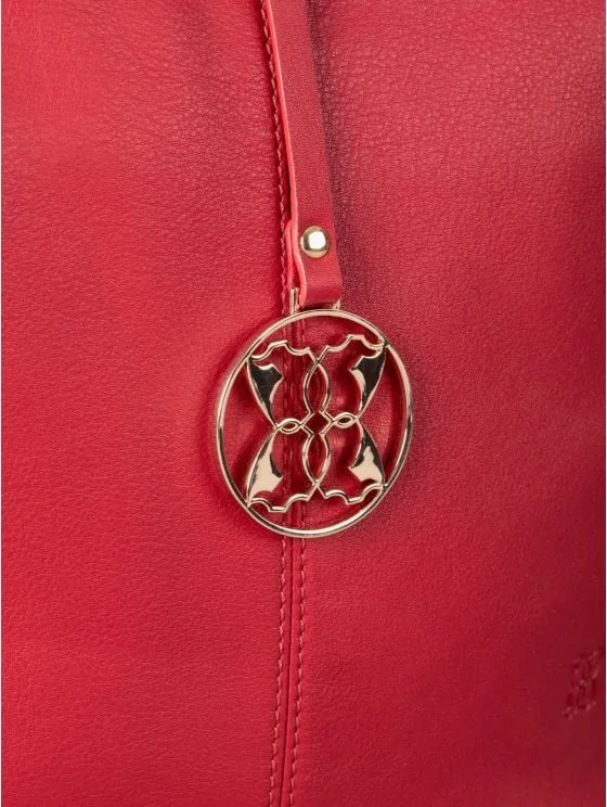 Cartmel Leather Cross Body Bag in Red