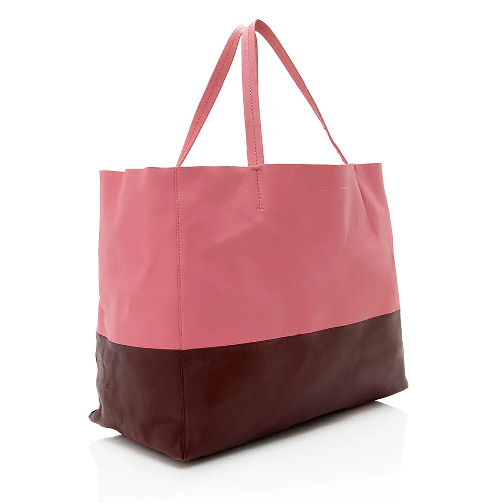 Celine Leather Bicolor Cabas Horizontal Tote - FINAL SALE (SHF-12750)