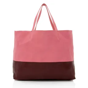 Celine Leather Bicolor Cabas Horizontal Tote - FINAL SALE (SHF-12750)