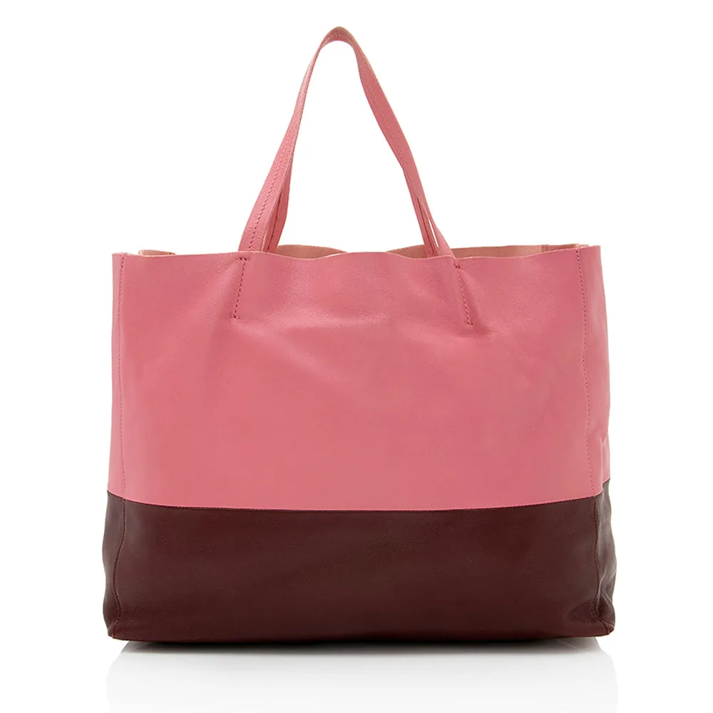 Celine Leather Bicolor Cabas Horizontal Tote - FINAL SALE (SHF-12750)