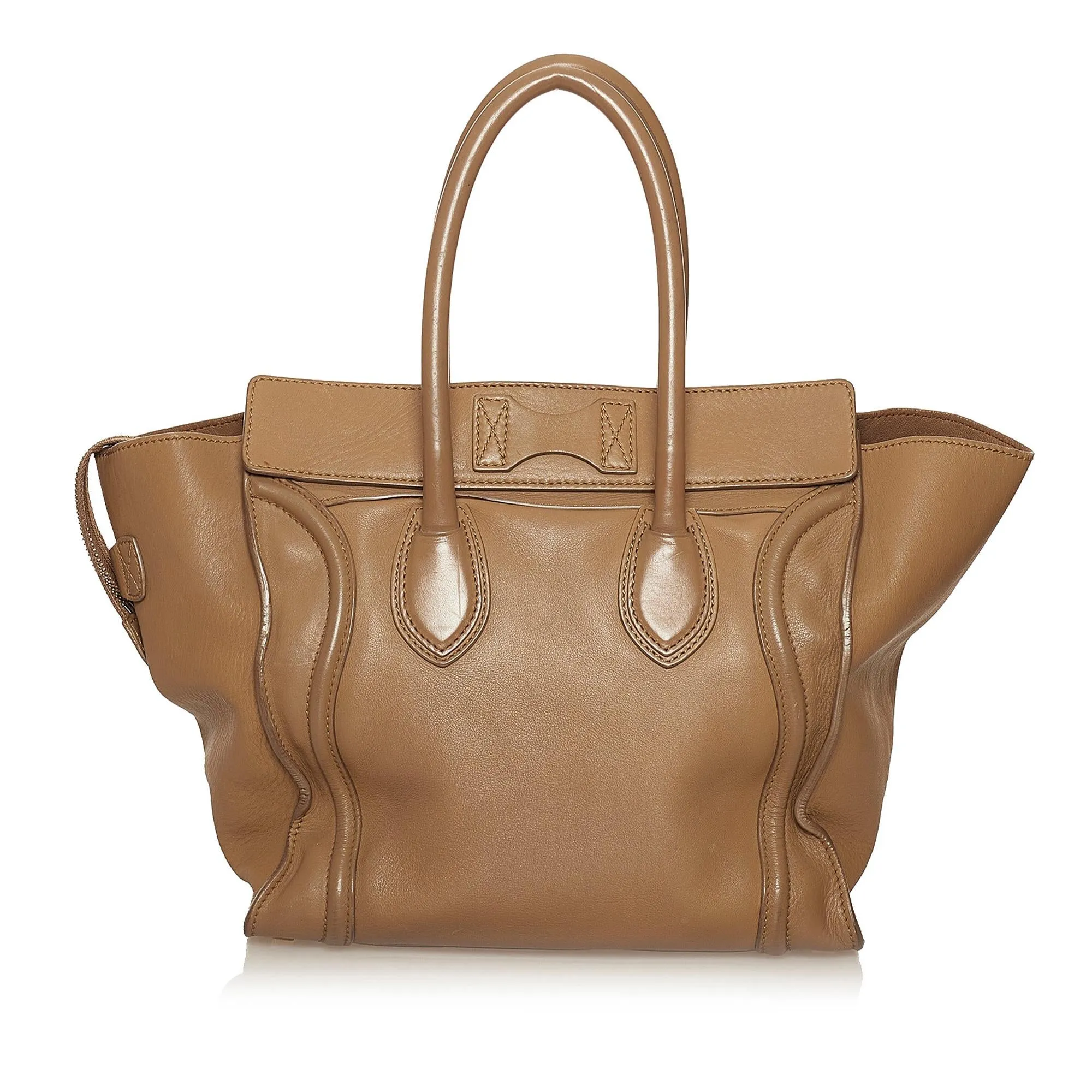 Celine Micro Luggage Tote Leather Handbag (SHG-lAIOUV)